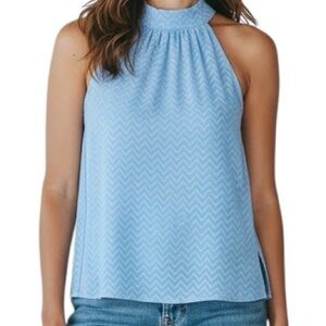 NWT: Anthropologie MAEVE Sleeveless Chevron Texture Lined Halter Blouse